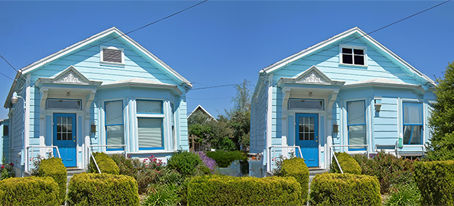 two nearly identical houses