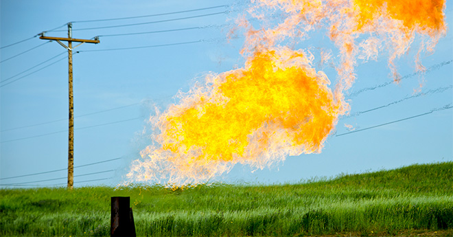 Natural gas flares in North Dakota