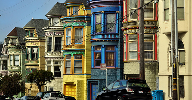 colored houses in San Francisco