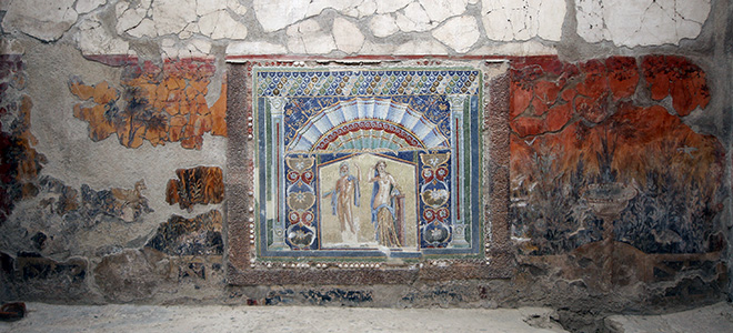Herculaneum: Neptune and Salacia, wall mosaic