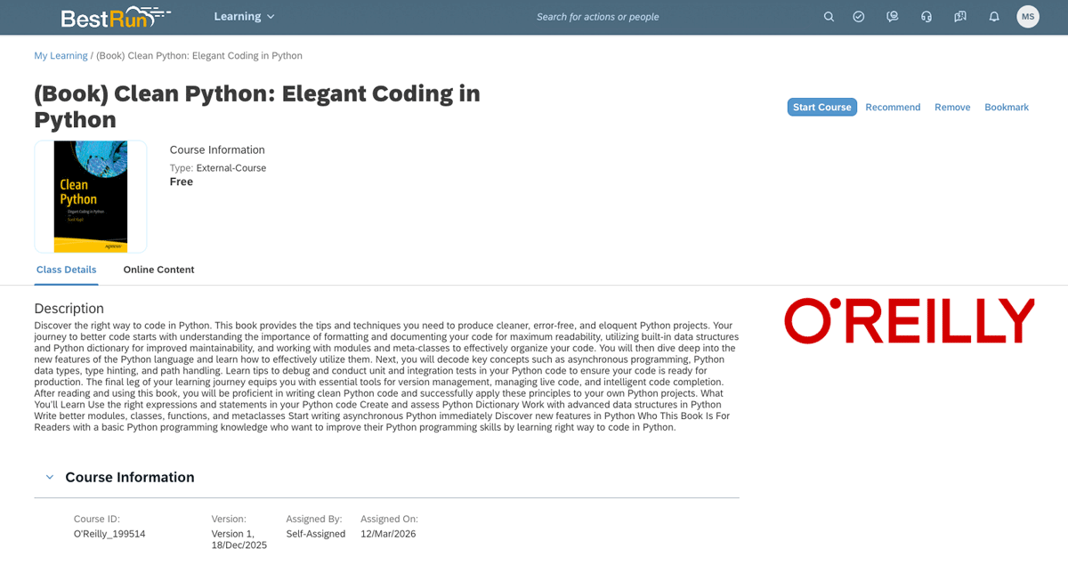 Screenshot of SuccessFactors content step 3