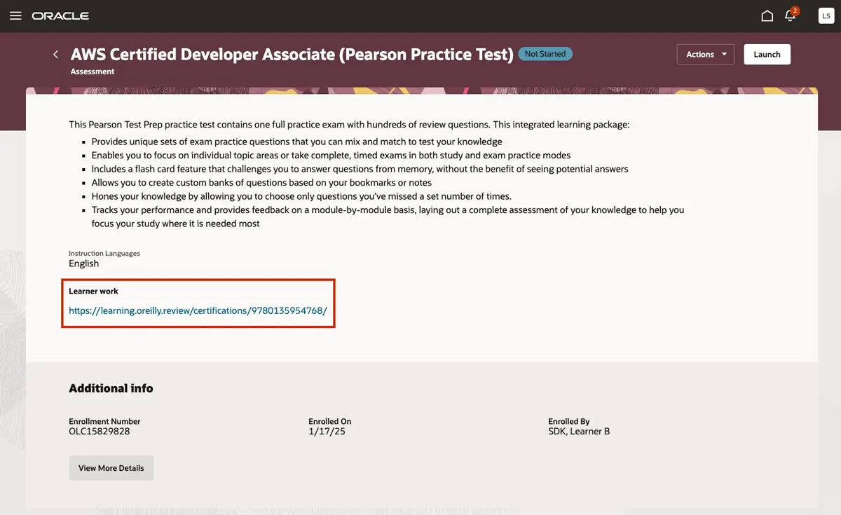 Screenshot of certification practice tests step 3