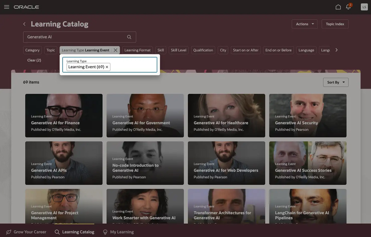 Screenshot of live events step 1