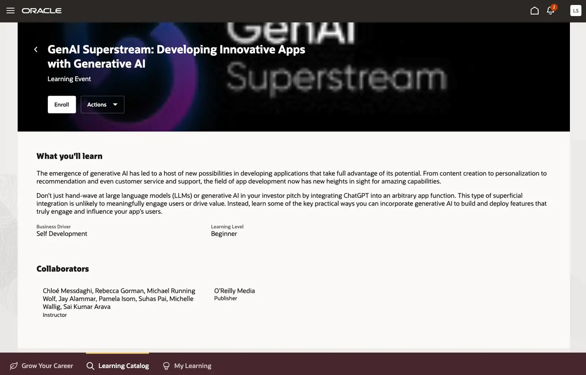 Screenshot of live events step 2