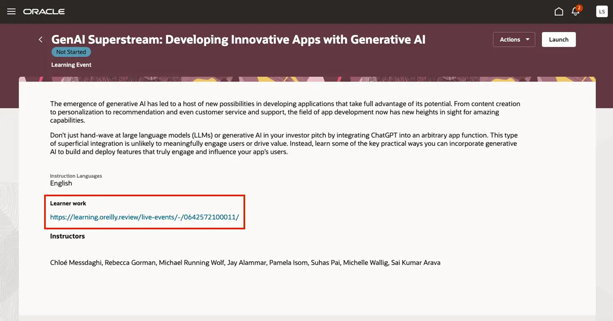 Screenshot of live events step 3