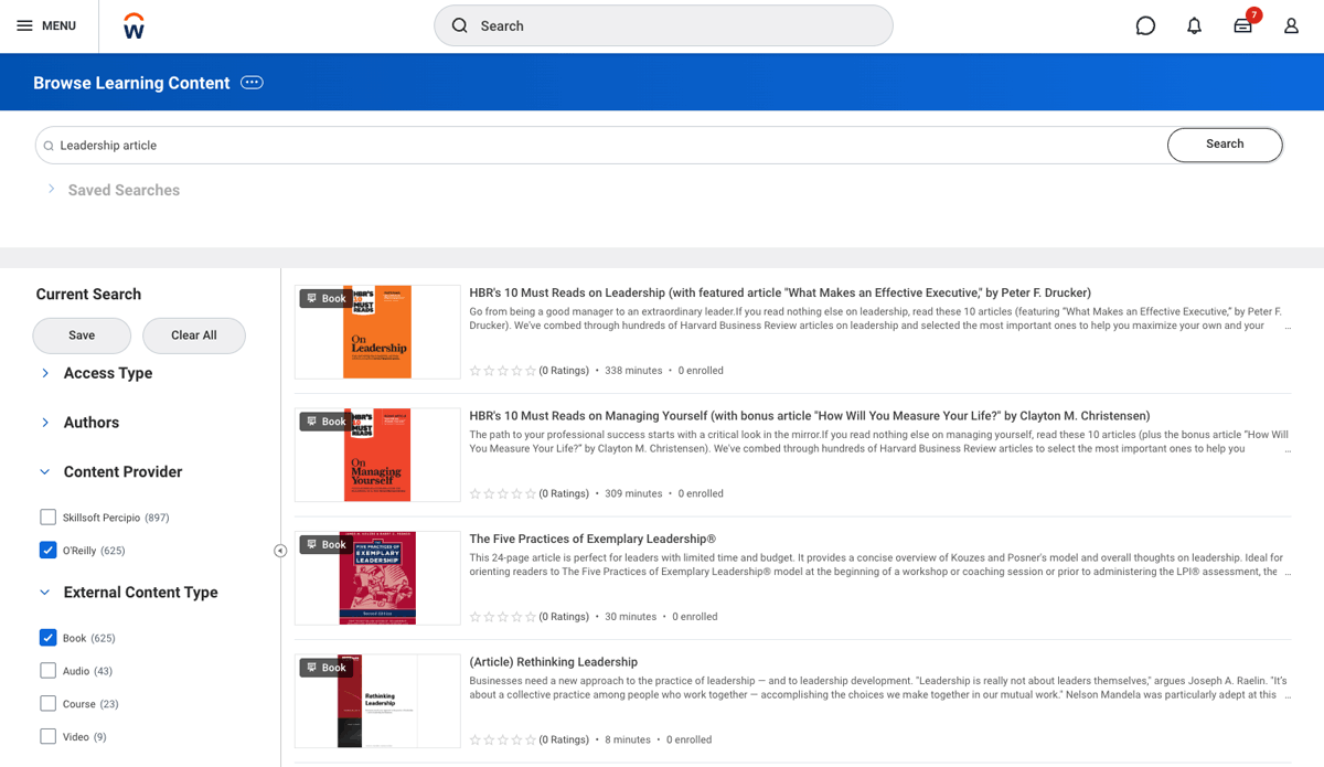 Screenshot of articles & shortcuts step 1