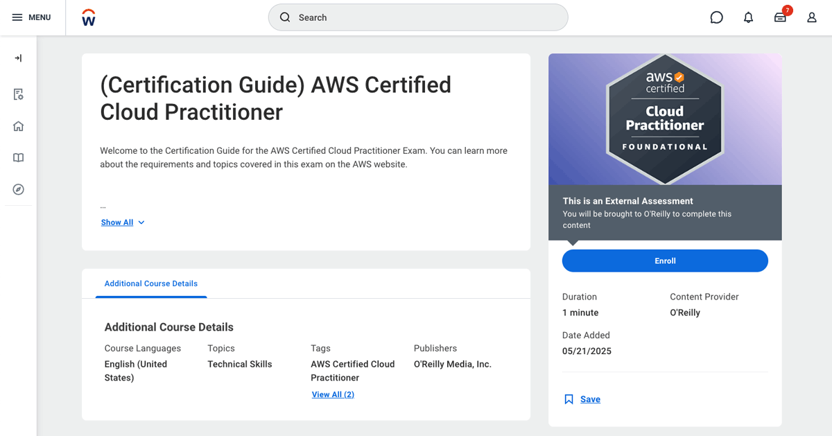 Screenshot of certification guides step 2