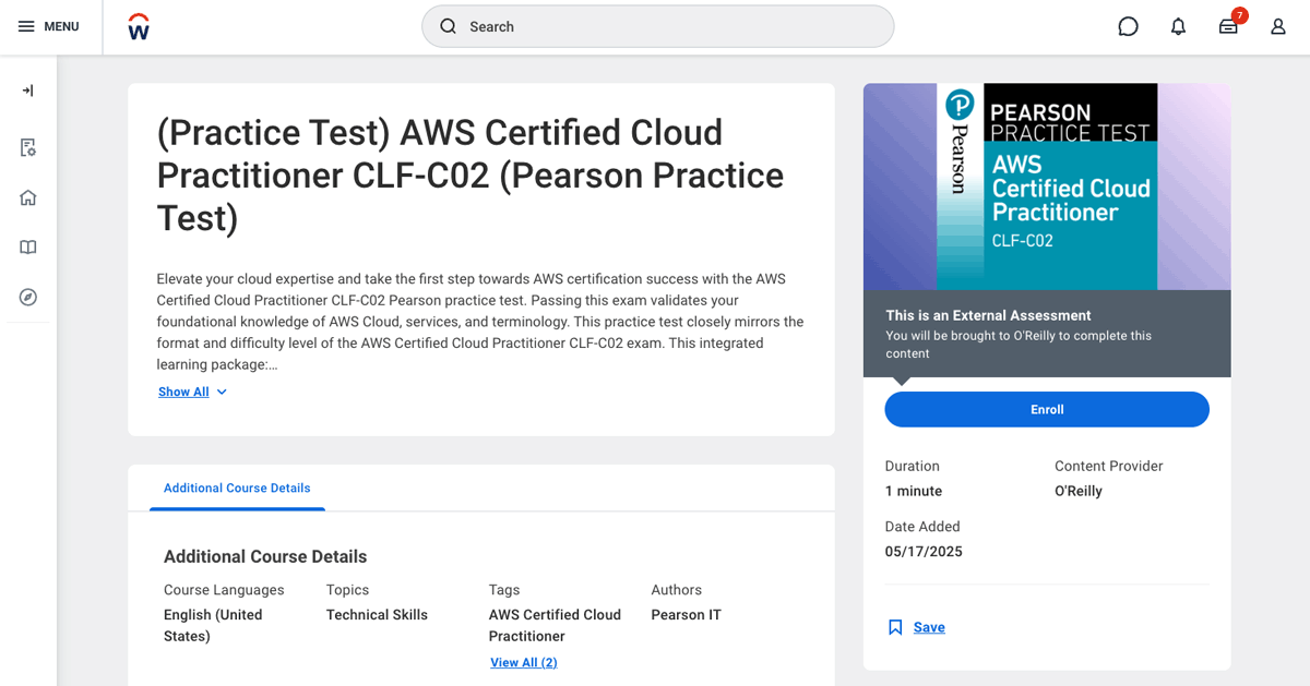 Screenshot of certification practice tests step 2