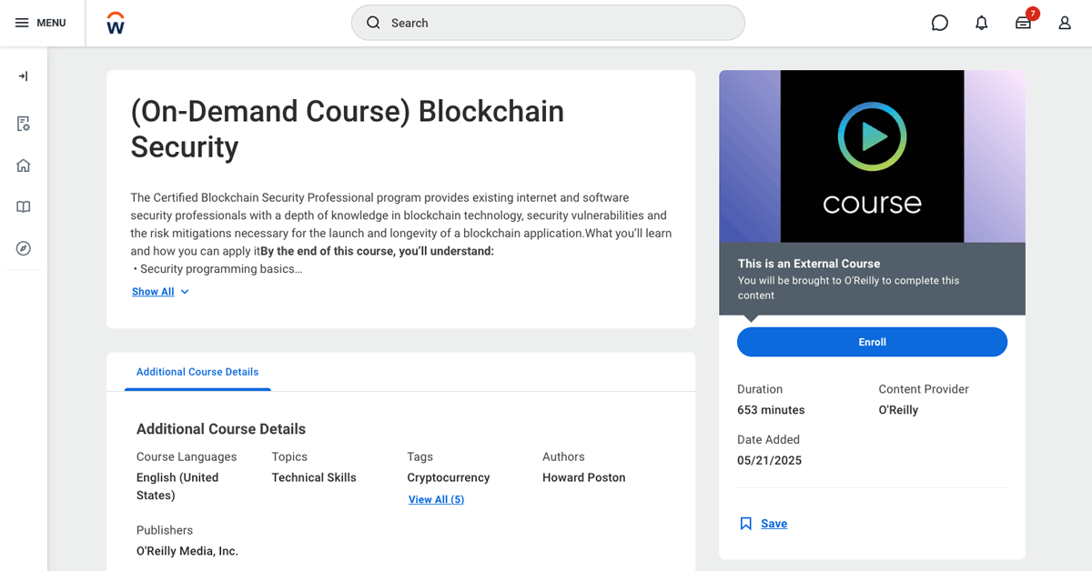 Screenshot of courses step 3