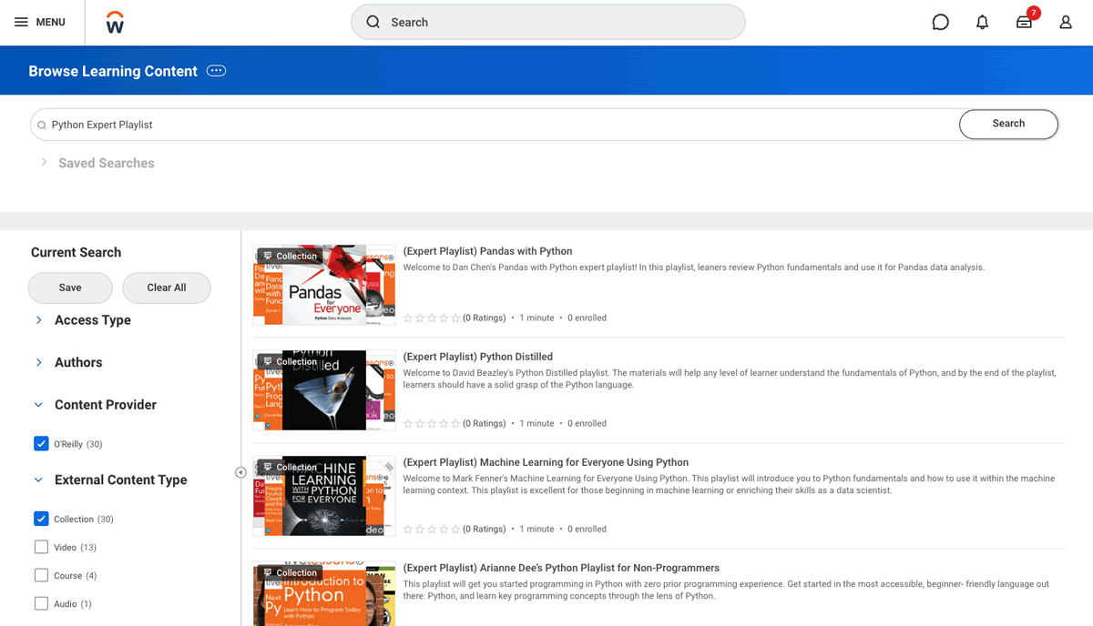 Screenshot of expert playlists step 1