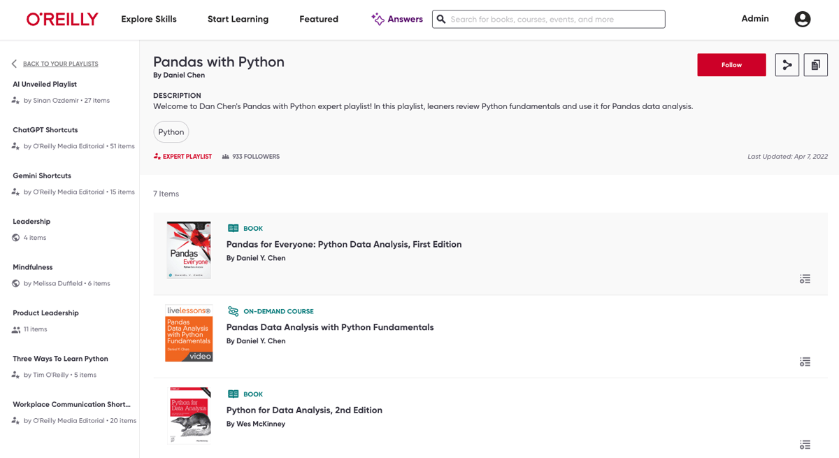 Screenshot of expert playlists step 3